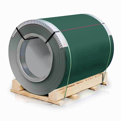 Рулон стали полиэстер RAL6005 Зеленый Мох 0.45х1250мм закрытый Рулон стали полиэстер RAL6005 Зеленый Мох 0.45х1250мм закрытый