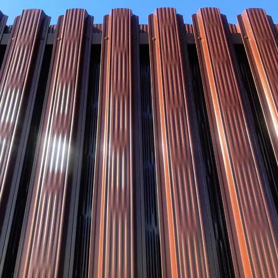 Штакетник Австрийская Плетенка RAL8017 Шоколад двусторонний шахматное заполнение