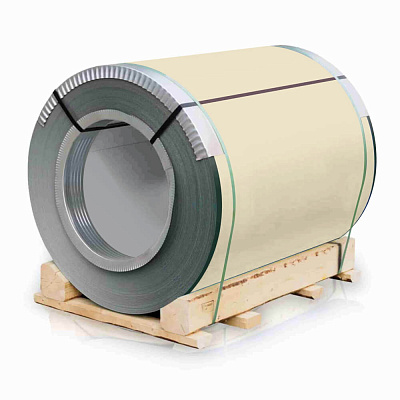 Рулон стали полиэстер RAL1015 Слоновая Кость 0.45х1250мм закрытый Рулон стали полиэстер RAL1015 Слоновая Кость 0.45х1250мм закрытый