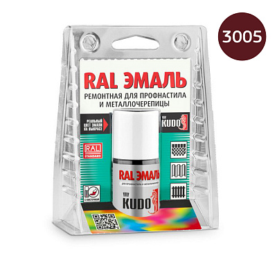 Эмаль RAL 3005 Красное вино ремонтная для профнастила и металлочерепицы с кисточкой Эмаль RAL 3005 Красное вино ремонтная для профнастила и металлочерепицы с кисточкой