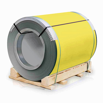 Рулон стали полиэстер RAL1018 Желтый 0.45х1250мм закрытый Рулон стали полиэстер RAL1018 Желтый 0.45х1250мм закрытый
