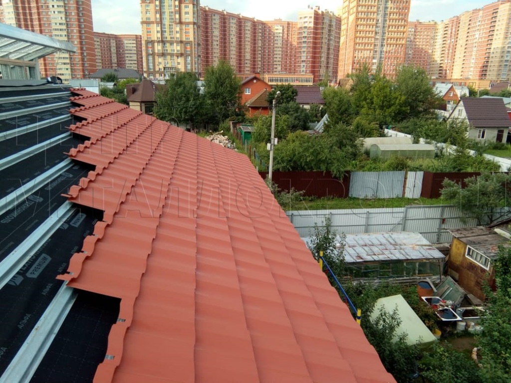 Металлочерепица Геркулес 8004 терракотовый Стальной Бархат от Центра Металокровли в Кокшетау