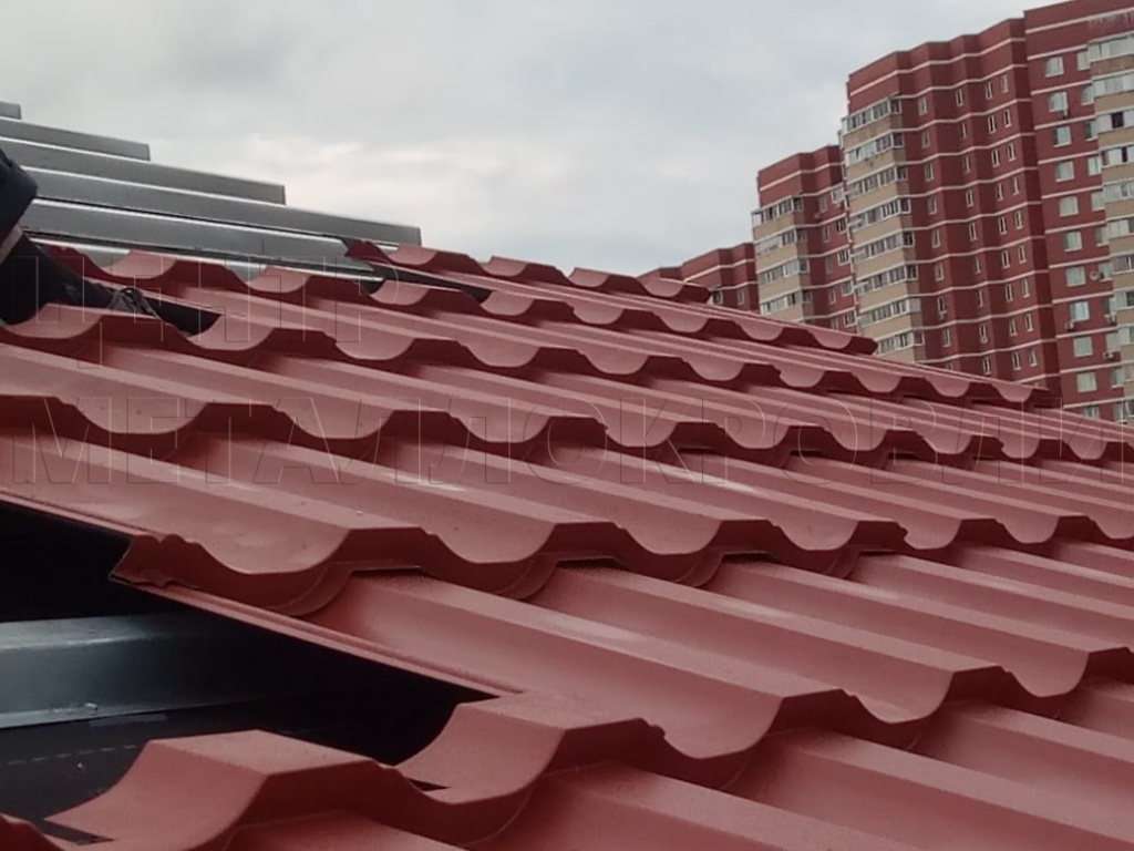 Металлочерепица Геркулес 8004 терракотовый Стальной Бархат от Центра Металлокровли в Кокшетау