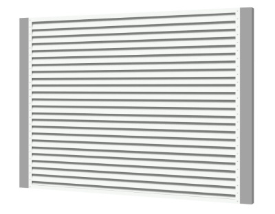 Секция забора жалюзи из ламелей жалюзи ЭКО-Z RAL9003 Белый с металлическими столбами