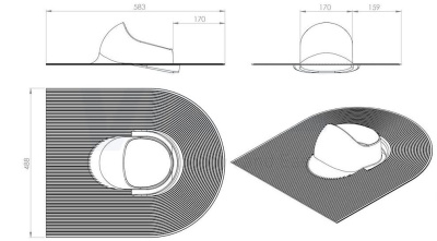 740036 Проходной элемент HUOPA (зеленый) чертеж